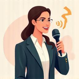 Smiling expert speaking into a microphone, representing expert instructors
